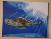 Turtle - Acrylic Paintings - By Alicia Salgado Robles, Abstract Painting Artist