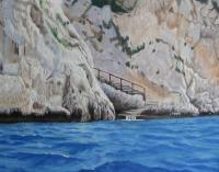 Stairway Near Blue Grotto Italy - Oil Paintings - By Anne Doane, Impressionism Painting Artist