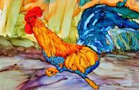 Late For A Date - Sold - Alcohol Ink Paintings - By Anne Doane, Impressionism Painting Artist