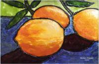 Lemons - Glass Paint Mixed Media - By Anne Doane, Impressionism Mixed Media Artist