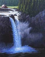 Snoqualmie Falls Summer - Mixed Media Mixed Media - By Anne Doane, Realism Mixed Media Artist