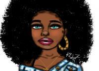 Afro Girl - Gimp Digital - By Kelsy Gray, Soft-Ghetto Style Digital Artist