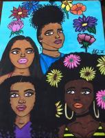 Women Of Color - Acrylic On Canvas Paintings - By Kelsy Gray, Good Vibes Painting Artist
