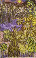 Restful Scene - Mainly Ball Point Pen And Magi Drawings - By Alan Gold, Fantasy Abstract Drawing Artist