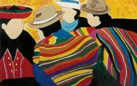 Hablando Al Pueblo - Acrylic Paintings - By Adrienne Rowe-Saulsbury, Abstract Painting Artist