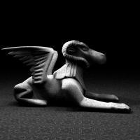 Goat Headed Sphinx - Model- Wings3D Render- Bryce Digital - By E Roby, Modeling Digital Artist