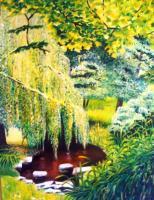 Ashton Gardens 2 - Oil On Canvas Paintings - By Richard Marshall, Landscape Painting Artist