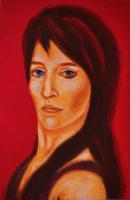 Dawn  Mcguire - Oil Pastel Drawings - By Michael T, Expressionism Drawing Artist