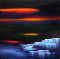 Frozen Waterfalls 1 - Acryl On Canvas Paintings - By David Hatton, Abstract Painting Artist