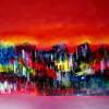 City Of Colours And Lights - Oil On Canvas Paintings - By David Hatton, Abstract Painting Artist