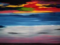 Sunset - Oil On Canvas Paintings - By David Hatton, Abstract Painting Artist