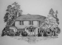 Athens Georgia Residence - Pen And Ink Drawings - By Richard Smith, Black And White Drawing Artist