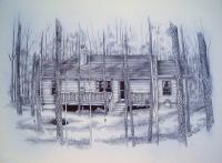 Neighbors Home - Pen And Ink Drawings - By Richard Smith, Black And White Drawing Artist