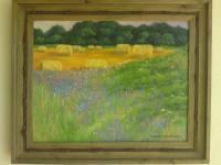 Landscape - Hayrolls - Oil On Canvas
