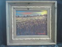 Landscape - Cornfield - Oil On Canvas