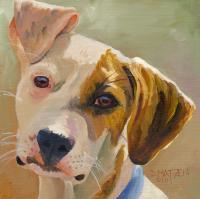 Dog 8 - Oil On Board Paintings - By D Matzen, Representational Painting Artist