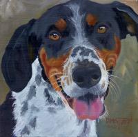 Dog 9 - Oil On Board Paintings - By D Matzen, Representational Painting Artist