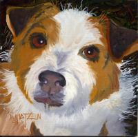 Dog 16 - Oil On Board Paintings - By D Matzen, Representational Painting Artist