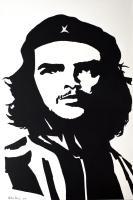 Che - Acyrlic On Canvas Paintings - By John Paul, Modern Pop Abstractblack And W Painting Artist