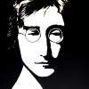 John Lennon - Acyrlic On Canvas Paintings - By John Paul, Modern Pop Abstractblack And W Painting Artist