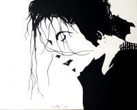 Michael Jackson - Acyrlic On Canvas Paintings - By John Paul, Modern Pop Abstractblack And W Painting Artist