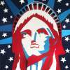 Weeping Liberty Print - Acyrlic On Canvas Mixed Media - By John Paul, Modern Pop  Abstract Mixed Media Artist