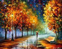 Fall Marathon Of Nature  Palette Knife Oil Painting On Canv - Oil Paintings - By Leonid Afremov, Fine Art Painting Artist