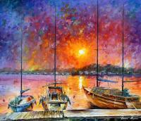 Ships Of Freedom  Oil Painting On Canvas - Oil Paintings - By Leonid Afremov, Fine Art Painting Artist