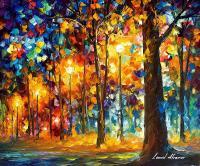 Trees In The Park  Oil Painting On Canvas - Oil Paintings - By Leonid Afremov, Fine Art Painting Artist