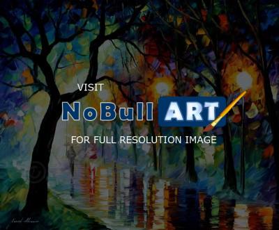 Landscapes - Dark Night  Palette Knife Oil Painting On Canvas By Leonid - Oil