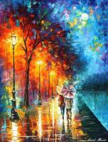 Love By The Lake  Palette Knife Oil Painting On Canvas By L - Oil Paintings - By Leonid Afremov, Fine Art Painting Artist