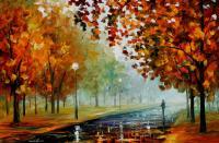 Landscapes - Foggy Autumn  Oil Painting On Canvas - Oil