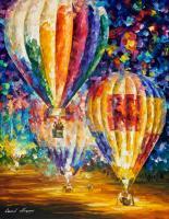 Balloon And Emotions  Oil Painting On Canvas - Oil Paintings - By Leonid Afremov, Fine Art Painting Artist