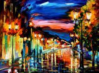 Classic Cityscapes - The Road Of Memories  Palette Knife Oil Painting On Canvas - Oil