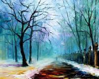 Winter Fog  Oil Painting On Canvas - Oil Paintings - By Leonid Afremov, Fine Art Painting Artist