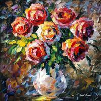 Rose For  Oil Painting On Canvas - Oil Paintings - By Leonid Afremov, Fine Art Painting Artist