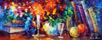 Flowers Still Life - Candle Of Inspiration  Oil Painting On Canvas - Oil