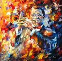 Louis Armstrong  Oil Painting On Canvas - Oil Paintings - By Leonid Afremov, Fine Art Painting Artist
