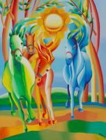 The Horses - Acrylic On Canvas Paintings - By Mairim Perez Roca, Animals Painting Artist