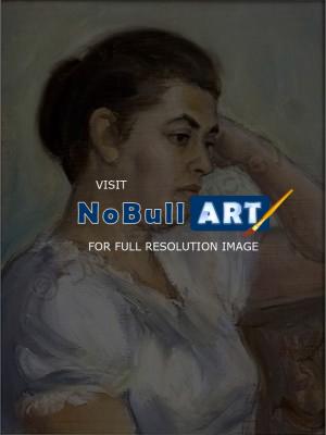 Portraits - Woman In White Blouse - Oil On Canvas