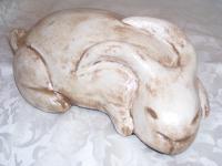 Vintage Rabbit - Plaster Paris Sculptures - By Bruce Blakeley, Hand Sculptured Sculpture Artist