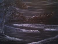 Nightfall - Oil On Canvas Paintings - By Bonnie Bowen, Traditional Painting Artist