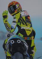 Valentino Rossi - Acrylic Paintings - By Desmond George, Paintings Painting Artist