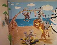 Madagascar Mural - Acrylic Paint Other - By Kevin Gaffney, Cartoon Other Artist