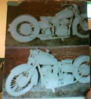 1948 Indian Motorcycle - Self Woodwork - By Dan Whipkey, Hoboart Woodwork Artist