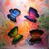 The Butterfly Garden - Mixed Media Paintings - By Nh Art, Abstract Painting Artist