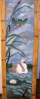 Swan And Hummingbird - Wood Woodwork - By Amy Price-Marcotte, Pyrography Woodwork Artist