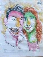 Life Is Colorful - 1A - Pen And Wc Paintings - By Shahraj M, Figurative Painting Artist