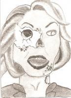 Joan Rivers Zombified - Graphite Drawings - By Michelle Deault, Hand Drawn Drawing Artist