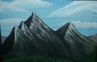 Snow Crested Mountains - Acrylic Paintings - By Louise Demler, Realistic Painting Artist